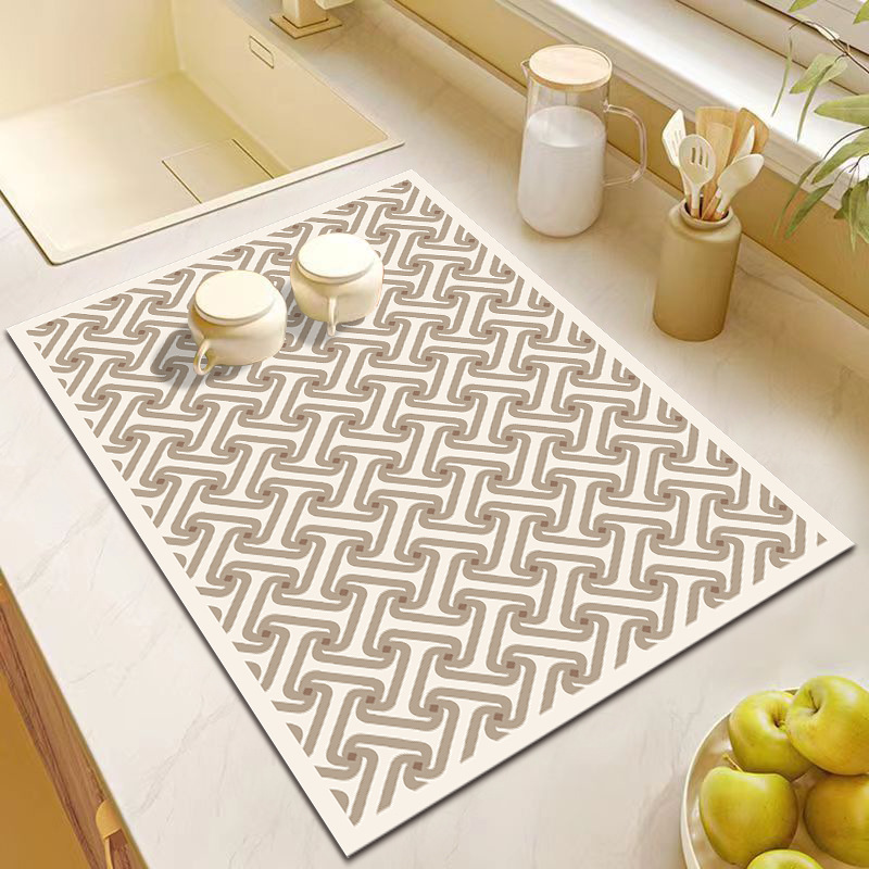 Kitchen Table Top Thickened Hydrophilic Pad Water Draining Pad Insulated Bowl and Plate Drying Mat Kitchen Bar Diatom Ooze Water Cup Table Mat