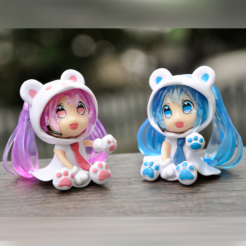 q版熊初音未来二次元动漫周边手办玩偶女孩盲盒桌面车载装饰摆件