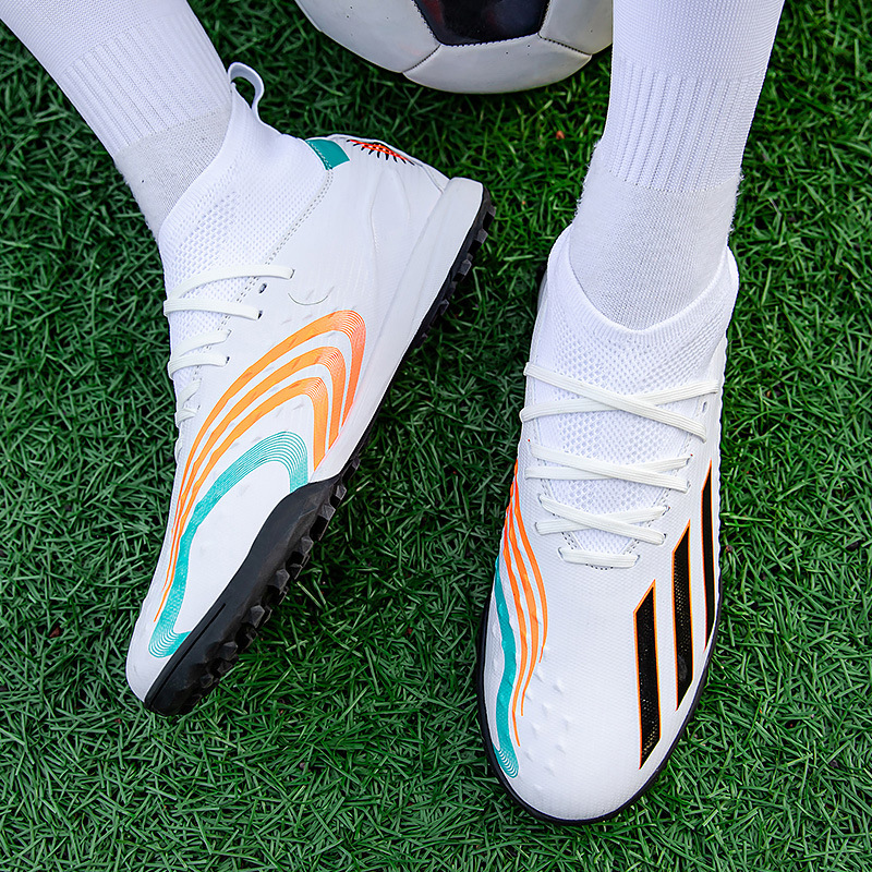 高帮足球鞋男女tf碎钉人造草地ag长钉儿童学生青少年训练球鞋