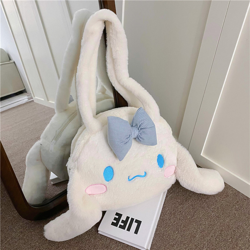 Japanese Ins Girl Heart Plush Bag Large Capacity Mummy Bag Little Devil Hand Bag Shoulder Bag Female Gift women bag