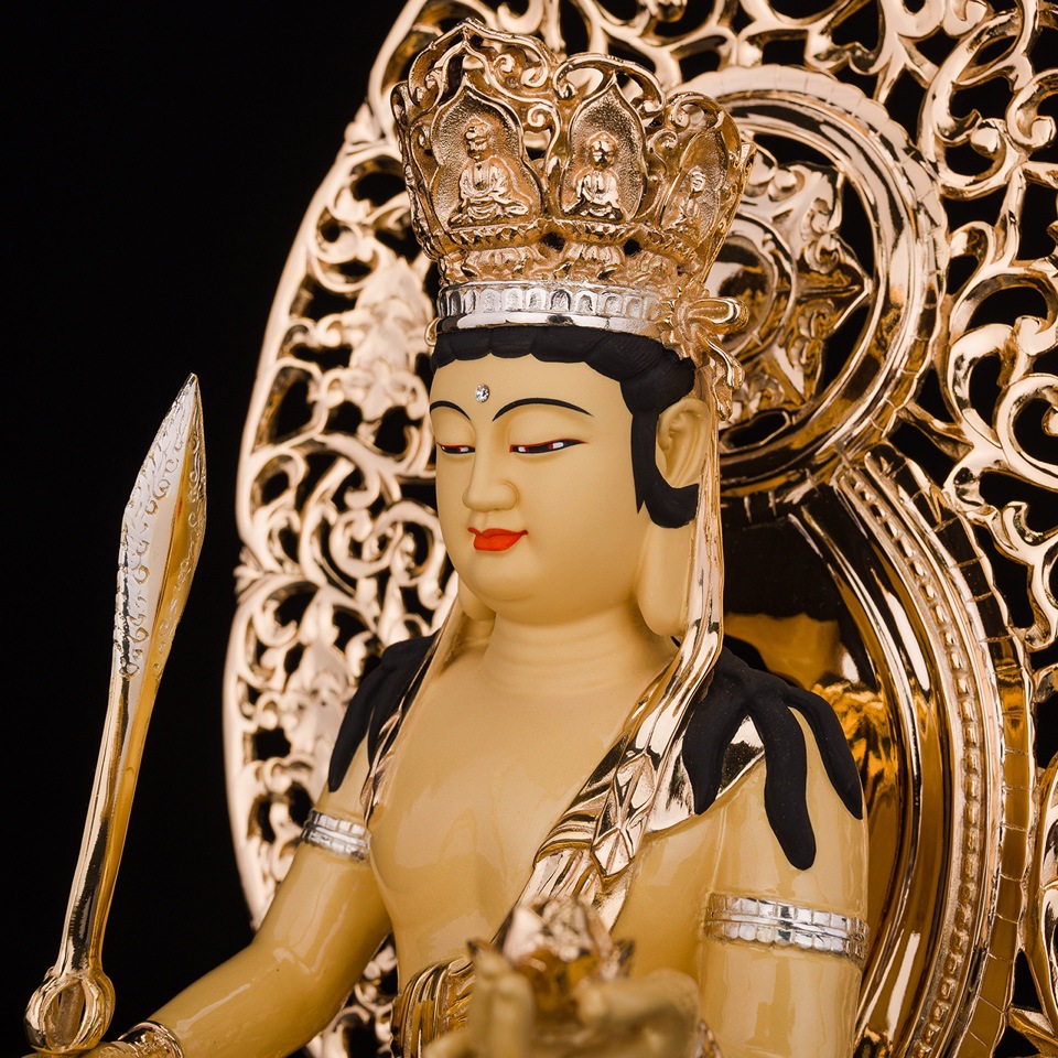 台湾盛凡铜鎏金虚空藏菩萨神佛像批发家用佛堂佛教用品批发工艺品