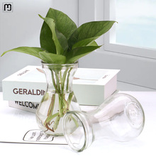烁腾简约玻璃花瓶风信子透明花瓶办公室桌面水培绿萝器皿客厅装饰
