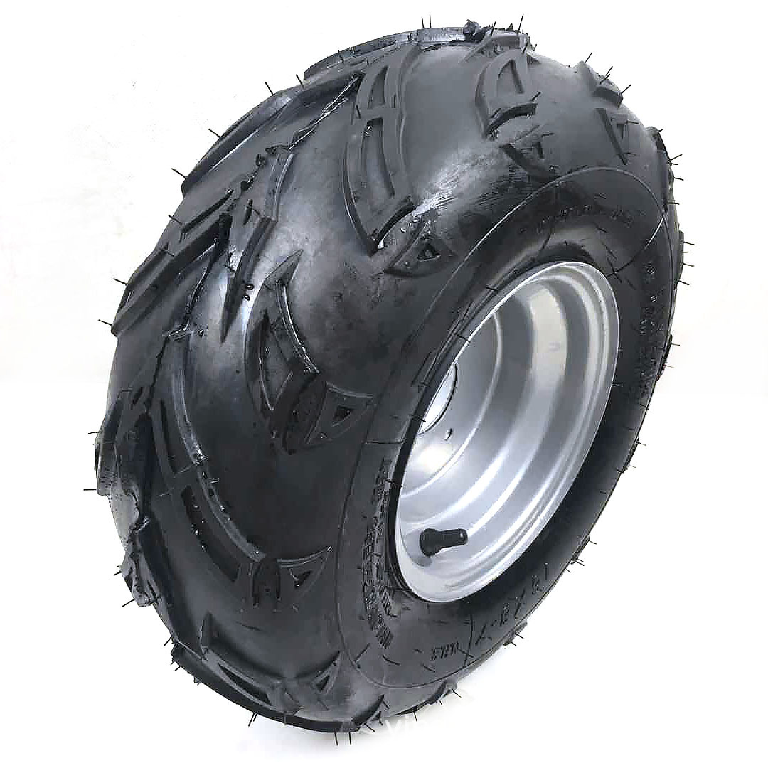 四轮卡丁车沙滩车改装配件7寸轮胎 16x8-7寸火焰花纹真空轮胎轮毂