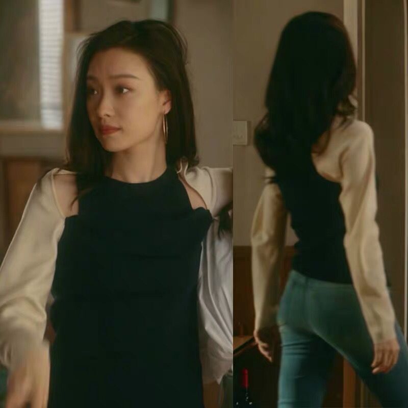 现货爆款 流金岁月朱锁锁倪妮明星同款毛衣女春秋短款针织衫上衣