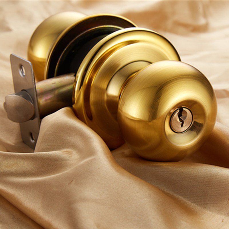 包邮金色球形锁室内门锁木门锁简约房门圆锁卫生间洗手间球型把手