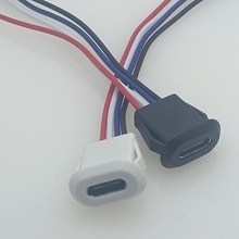 type-c母座C口6P注胶直压焊线式USB插座连接器手机充电口防水母头