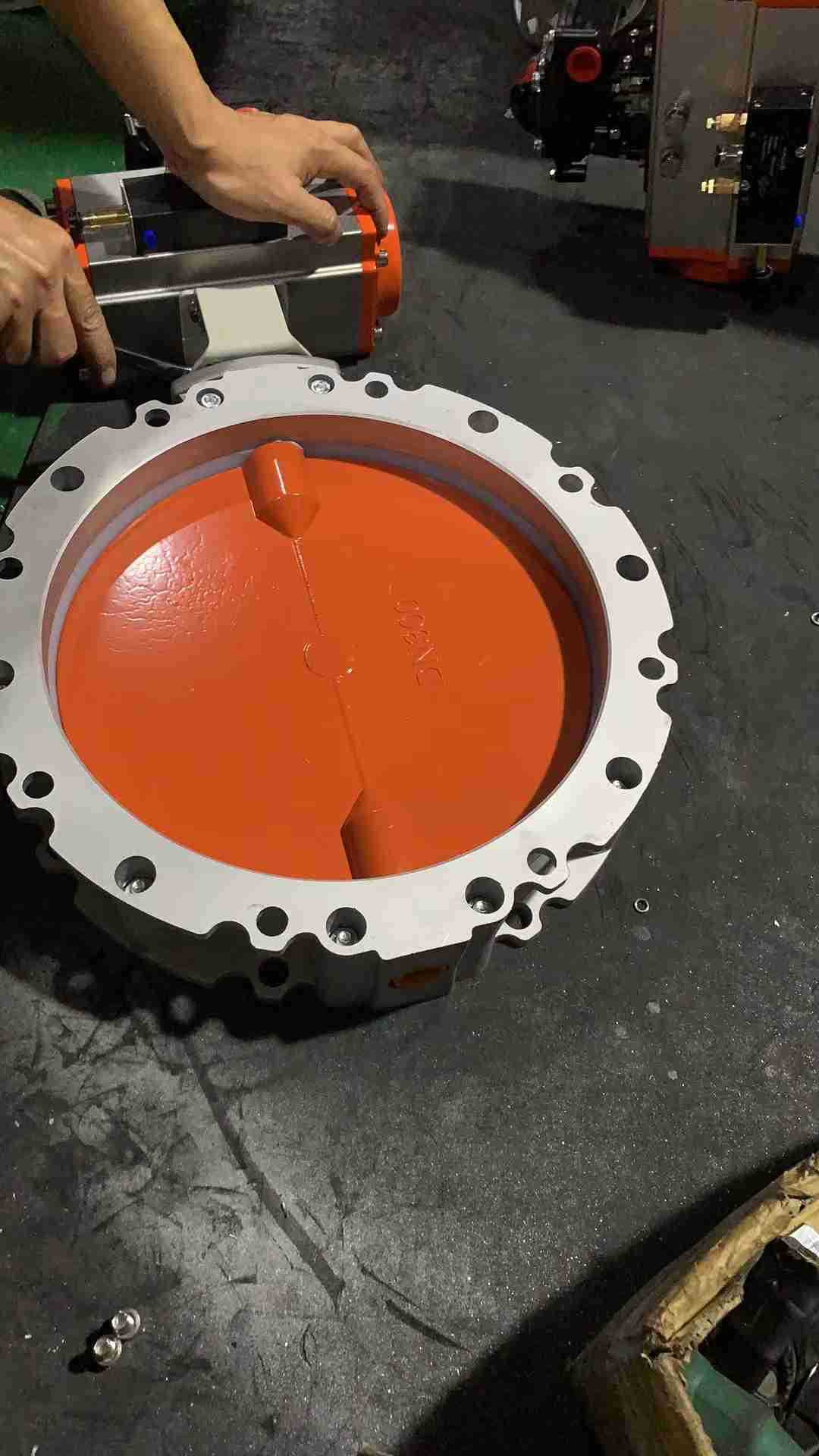 水泥搅拌站蝶阀 气动粉尘蝶阀单双法兰dn300粉体 铝合金蝶阀-阿里巴巴