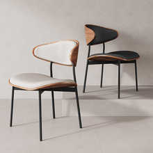北欧轻奢餐椅设计师款现代简约家用书房椅意式实木靠背餐厅休闲椅