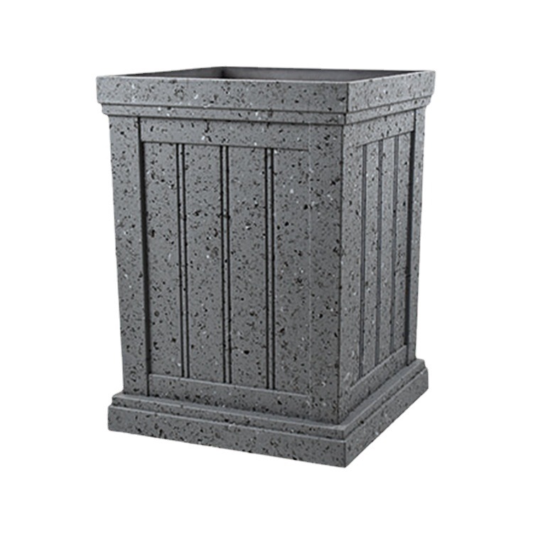 Planting Box Hotel Doorway Decoration Decoration Balcony Planting Pot Roman Column European Style Flower Pot Square Rectangular Wood Grain