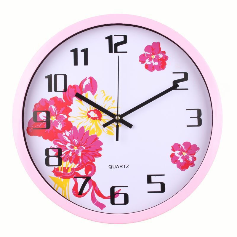 Simple Water Ad Ink Lotus Household Noiseless Hanging Clock Living Room Creative Clock Factory Wholesale Can Pass 65 CPSIA