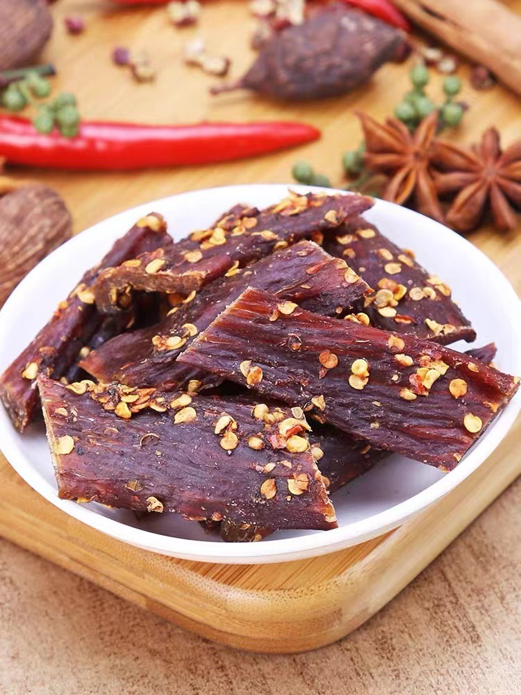 内蒙古特产五香麻辣青花椒风干肉干风干牛肉干景区展会批发