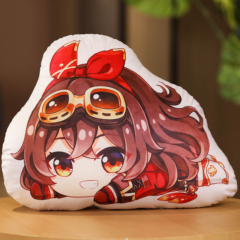 动漫周边原神趴趴枕可莉卡通双面印花图案抱枕二次元靠枕周边定制
