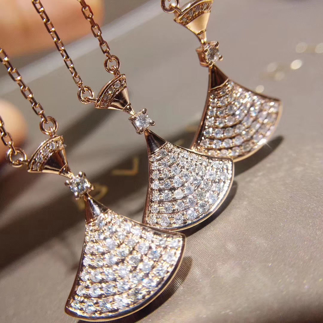 s925足银小扇子项链女玫瑰金小裙子扇形锁骨链红玉髓白贝母黑玛瑙