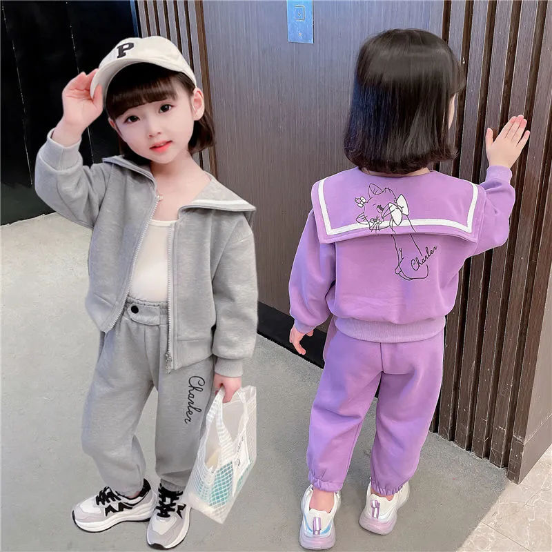 女童套装春秋2022年新款洋气时髦春款儿童宝宝运动春装童装两件套