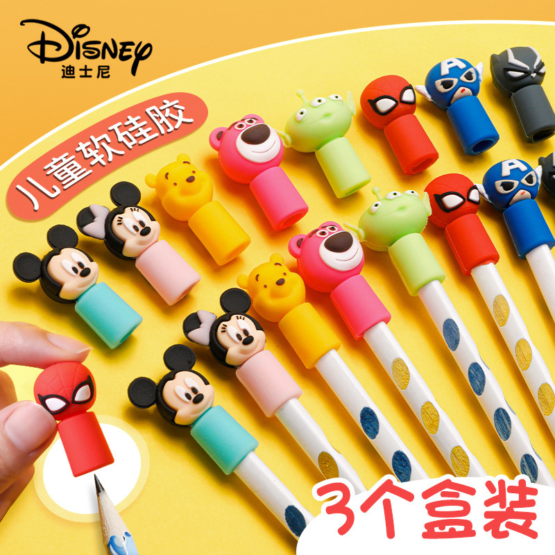 Plastic Cap of a Pen Soft Glue Children Cartoon Pen Sleeve Pooh Bear Cute Pencil Cover Marvel Pencil Cap Cap of a Pen Wholesale