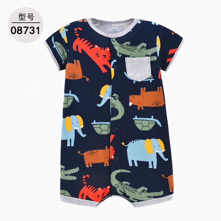 Foreign Trade Stall New Summer Jumpsuit Romper Baby Clothes Men's and Women's Baby Rompers Romper Short Sleeve