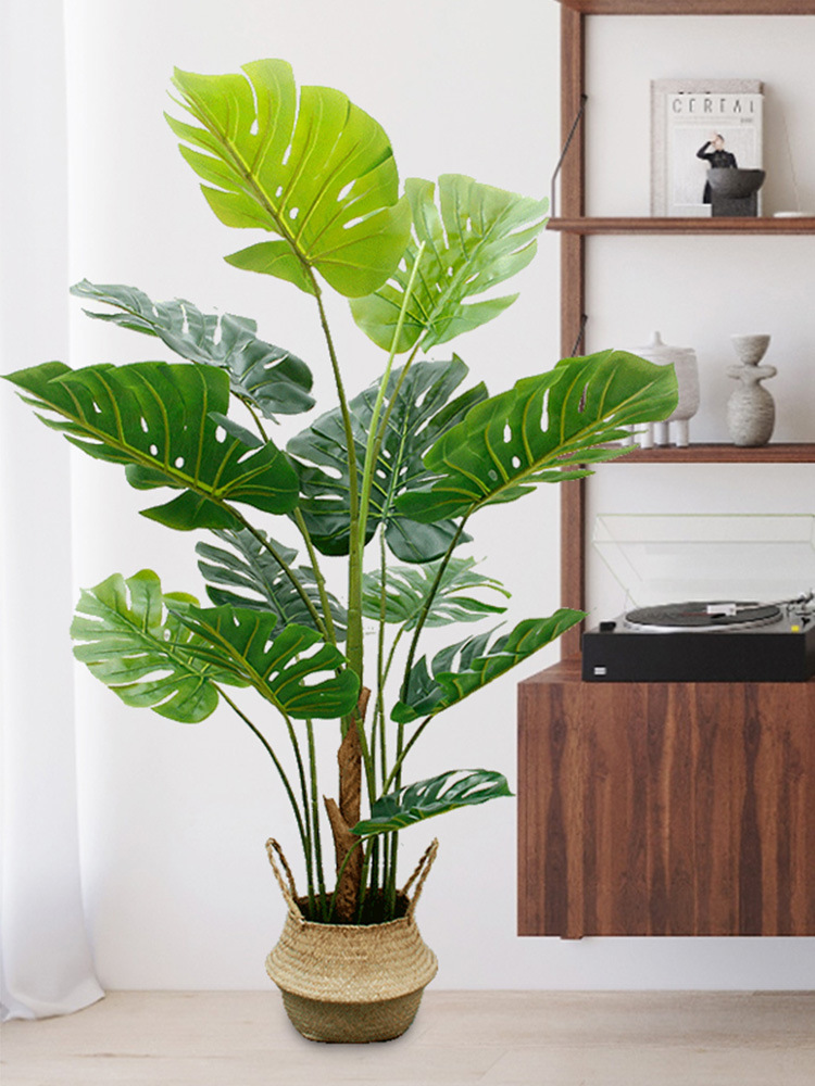 北欧仿真龟背树室内假绿植造景仿生龟背竹盆栽客厅大型植物装饰花