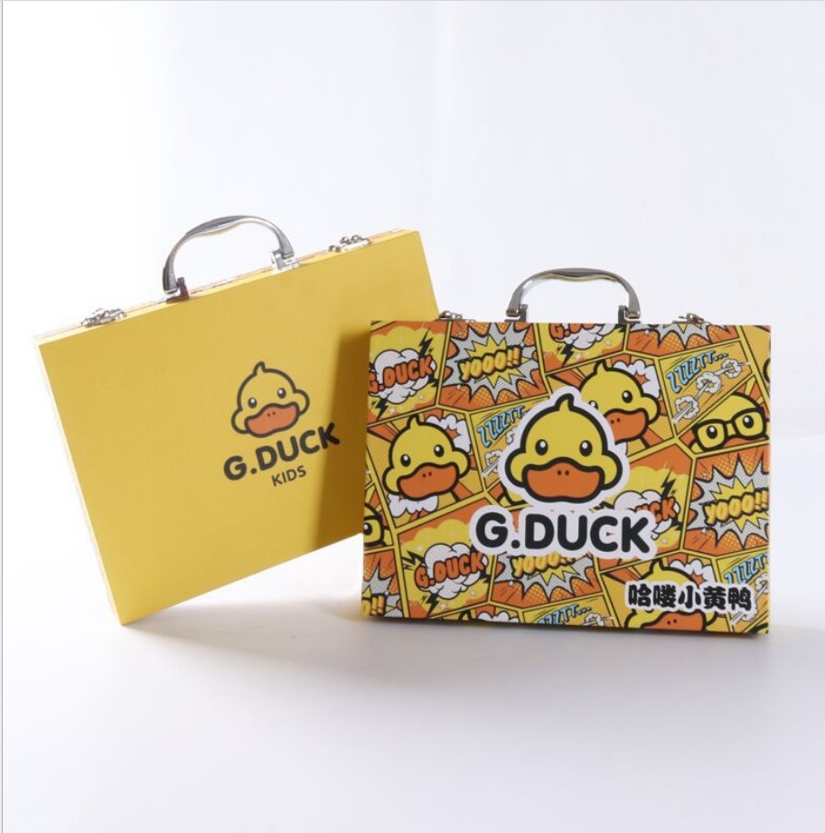 duck小黄鸭67件套水彩笔套装小黄鸭画笔礼盒儿童美术用品彩笔