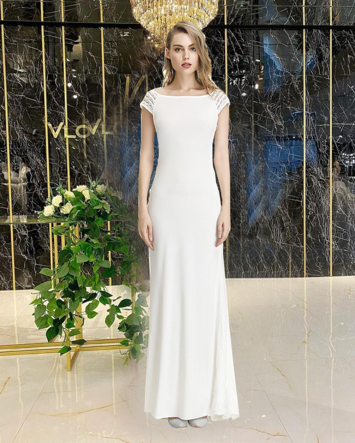 欧美外贸女装新款性感礼服亚马逊宴会纯色修身晚礼服