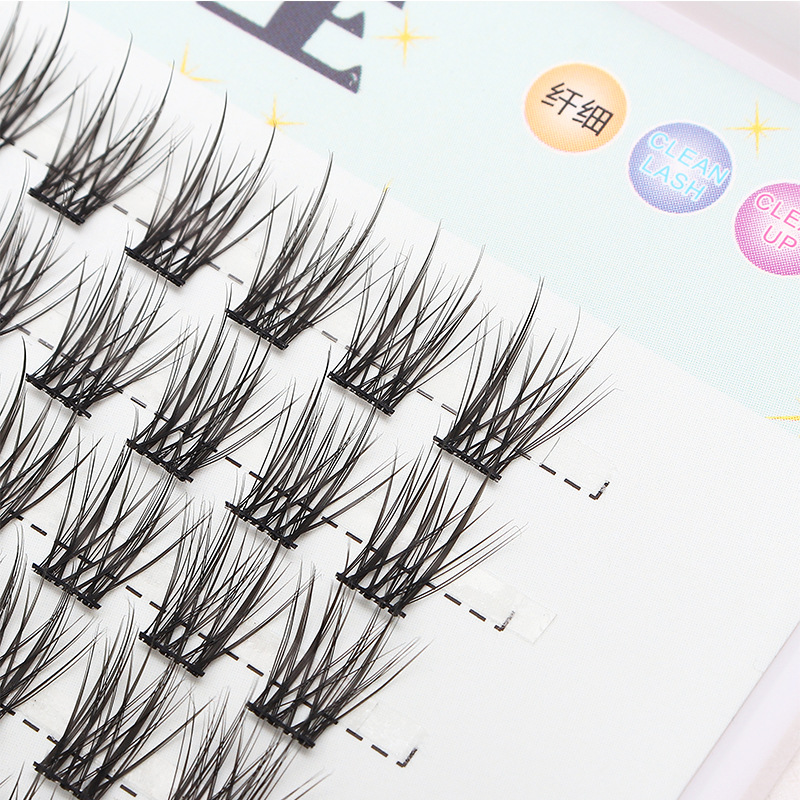 Dingsen Cross-Border Supply Lazy Feather Fan False Eyelashes Segmented Cos Little Devil Eyelash Fine Stem