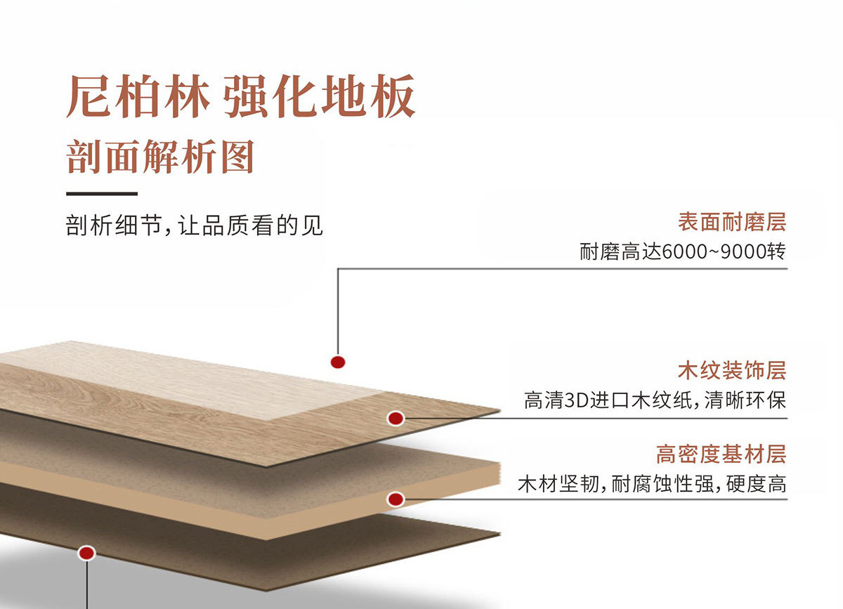 尼伯林12mm杨木水洗kt系列小板实木强化复合地板简欧耐磨厂家直销