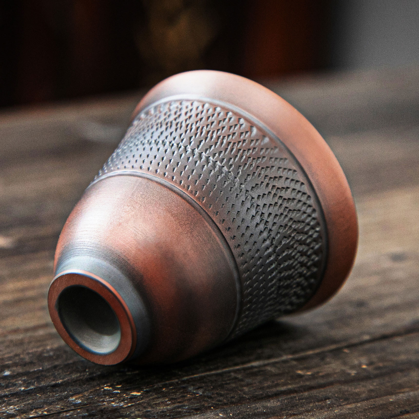 建水紫陶手工跳刀茶杯陶瓷品茗杯大号主人杯紫砂坭兴功夫茶具批发