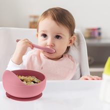 硅胶餐盘儿童吸盘碗宝宝辅食碗餐具吃饭碗叉勺母婴套装盘子儿童碗