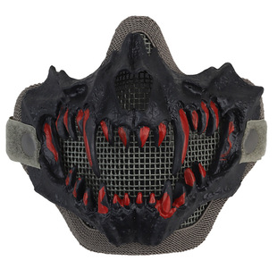 獠牙面具标准版 双层钢丝面具 半脸高透气防护战术面具-阿里巴巴