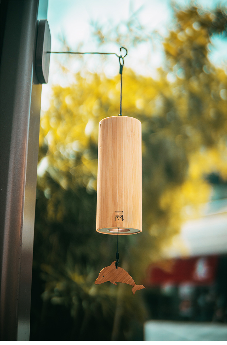 和弦风铃日式手摇复古冥想治愈竹子音乐之风铃歌诗koshi支架挂架