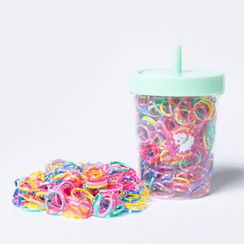Korean Style Internet Celebrity Milk Tea Cup Disposable Color New Small Rubber Band Hair Rope High Elastic Hair Band Tie Small Braid