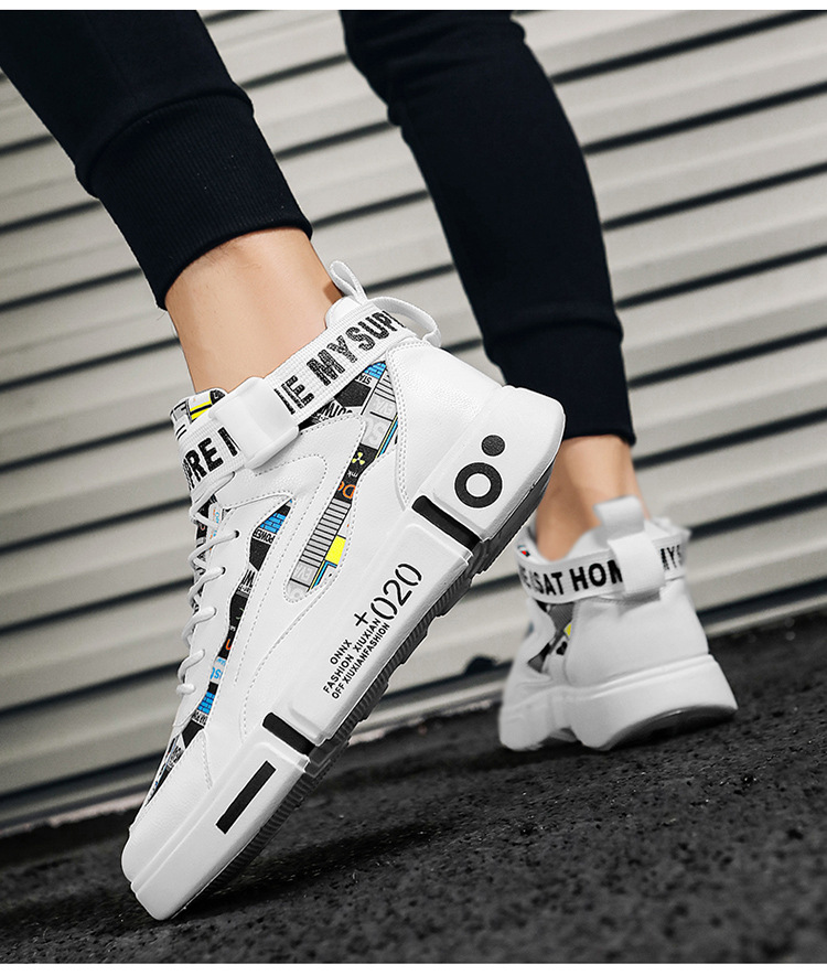 aj男童鞋子夏季板鞋中大童白色儿童运动鞋高帮2021秋款男孩皮面潮