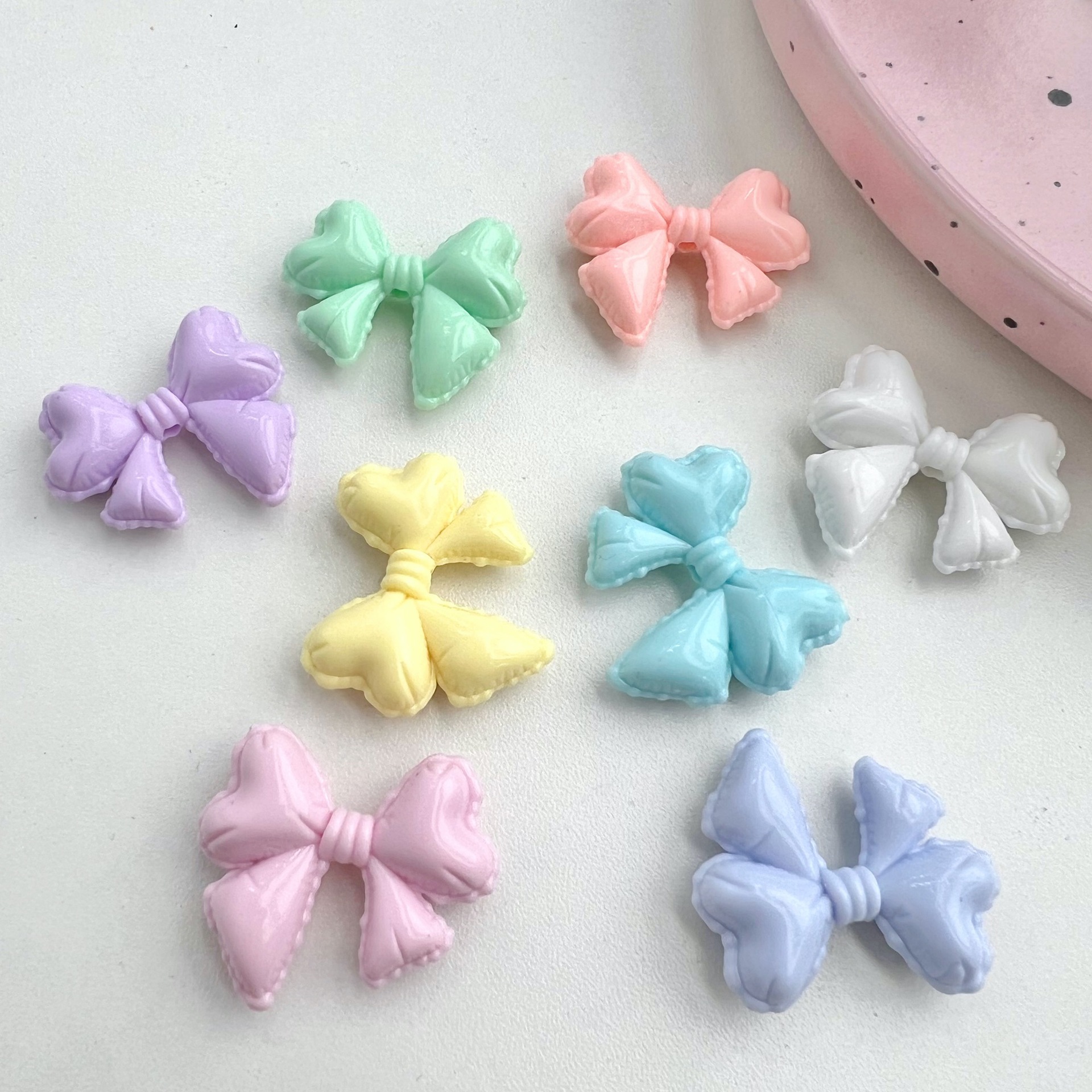 奶油气球蝴蝶结diy手链串珠材料夏季少女ins风装饰品手绘珠底胚