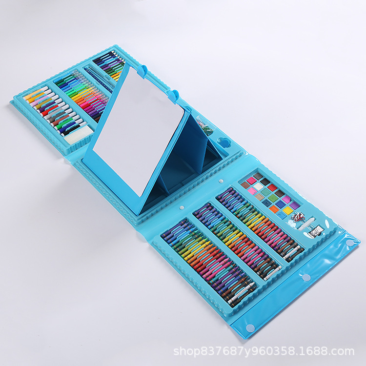 208PCs Brush Suit Children Gift Art Painting Color Watercolor Pen Crayon with Drawing Board Stationery Suit