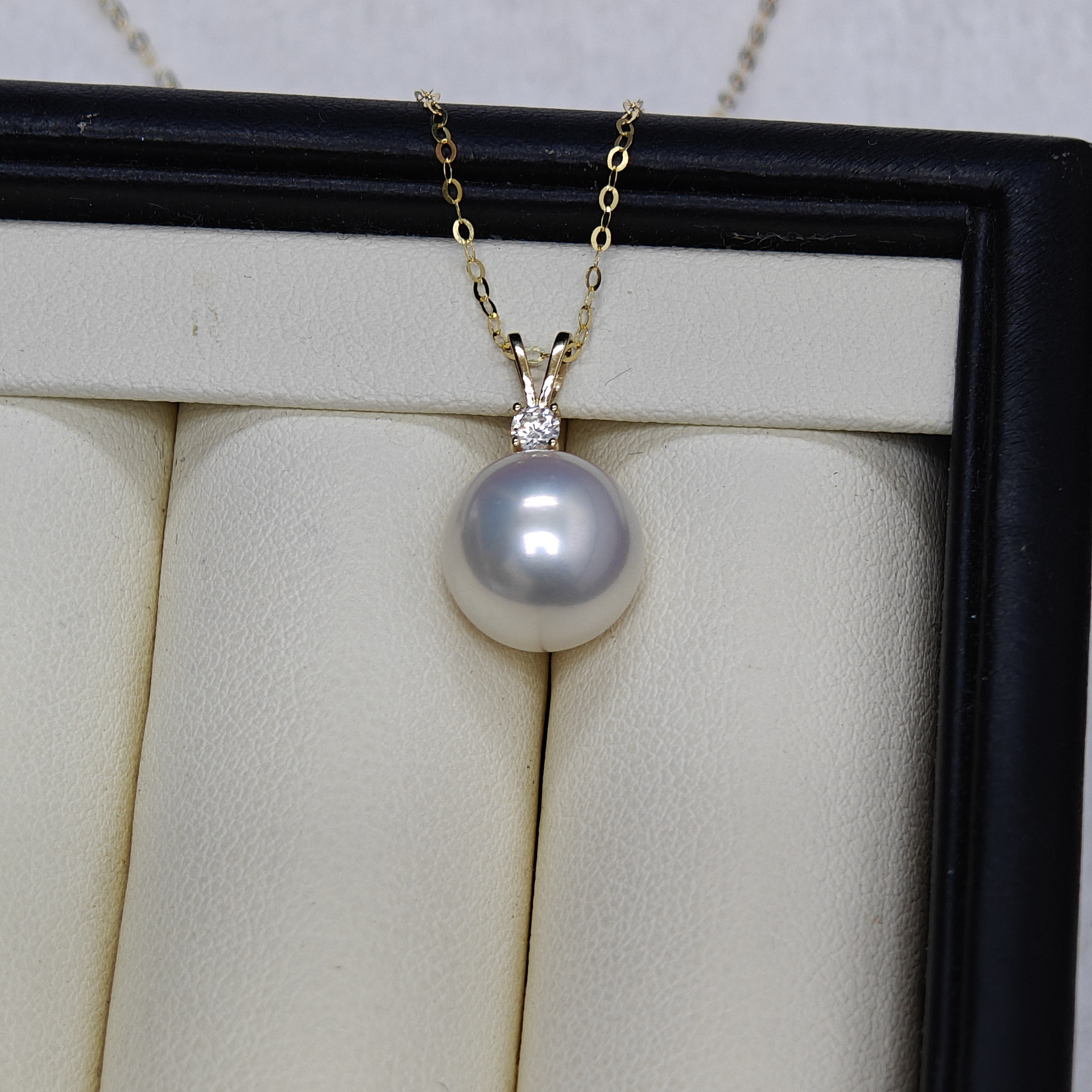 诸暨珍珠 18k淡水爱迪生珍珠吊坠兔子坠头锆石镶嵌轻奢百搭v项链