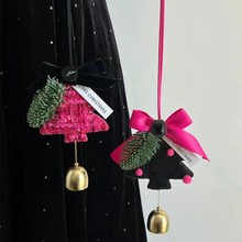 红色圣诞树挂饰星星新年吊铃圣诞节装饰品挂饰DIY车挂材料包团建