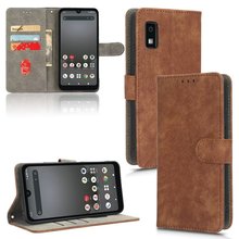适用于Aquos Sense7手机皮套 简单3复古磨砂防盗刷插卡钱包保护套