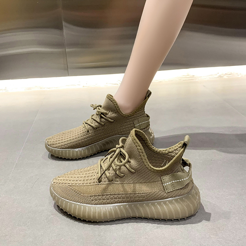 2024新款春季飞织网鞋椰子女鞋夏季透气休闲鞋运动鞋百搭老爹潮鞋