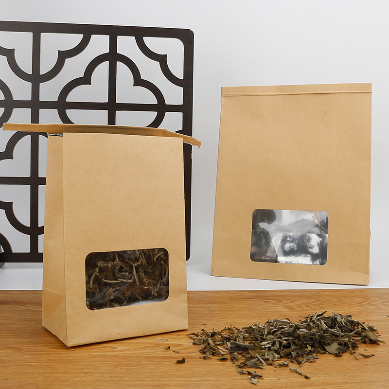 牛皮纸茶叶包装袋散茶普洱红茶袋铁丝自立自封袋通用食品级铝箔袋