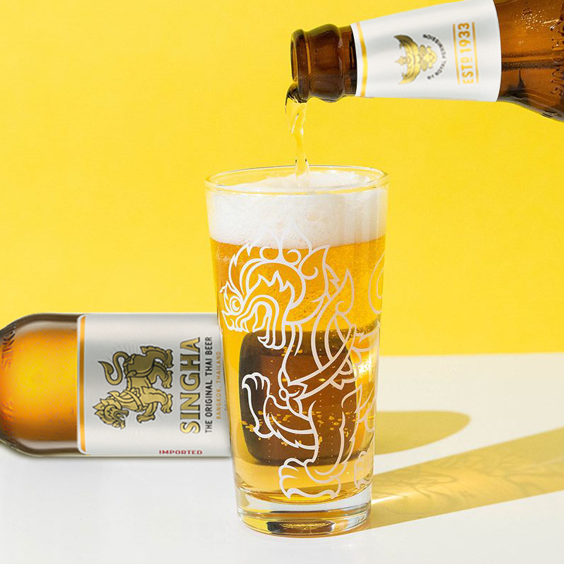 泰国进口胜狮singha 窖藏精酿啤酒黄啤酒lagerbeer啤酒330ml*24瓶