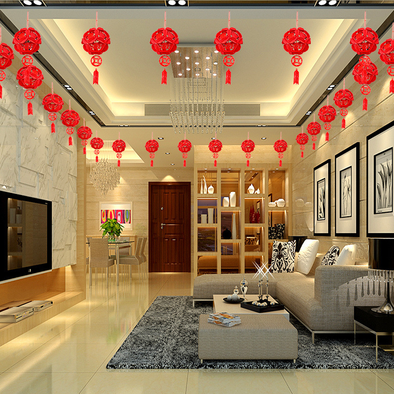 结婚客厅布置庆用品房间新房装饰浪漫喜字拉花挂饰婚房套装好看