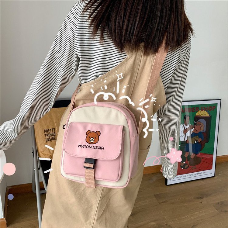 斜挎小包包女包韩版新款可爱帆布包女学生日系文艺ins单肩小方包