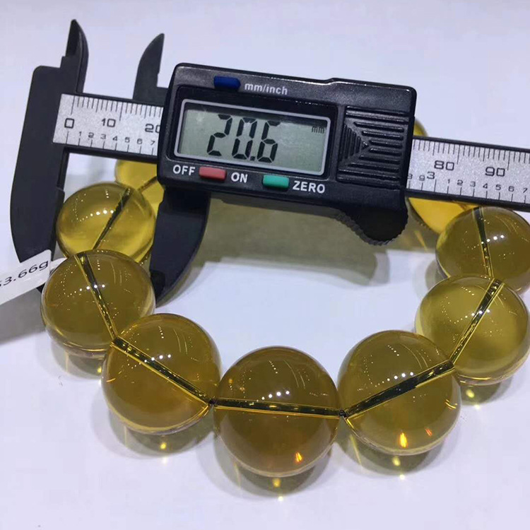 厂家批发 墨西哥蓝珀20mm手链 净水蓝珀手链手串 无杂质生日礼物