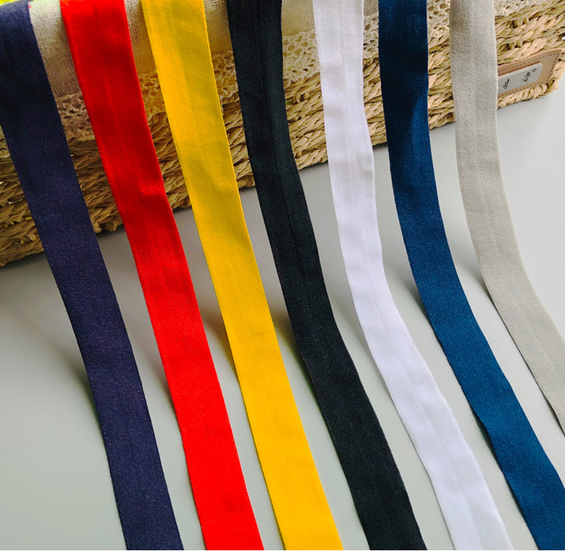 2cm彩色弹力包边带 家纺内衣松紧带对折布条羽绒服包边条服装辅料