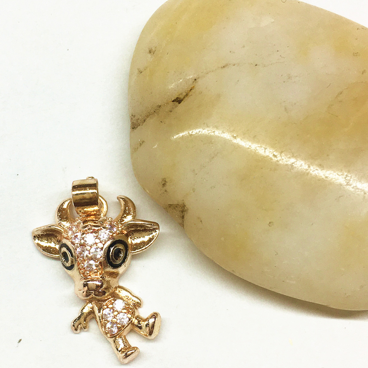 2021生肖牛项链铜镀18k金呆萌可爱小牛吊坠国潮本命年牛年新款