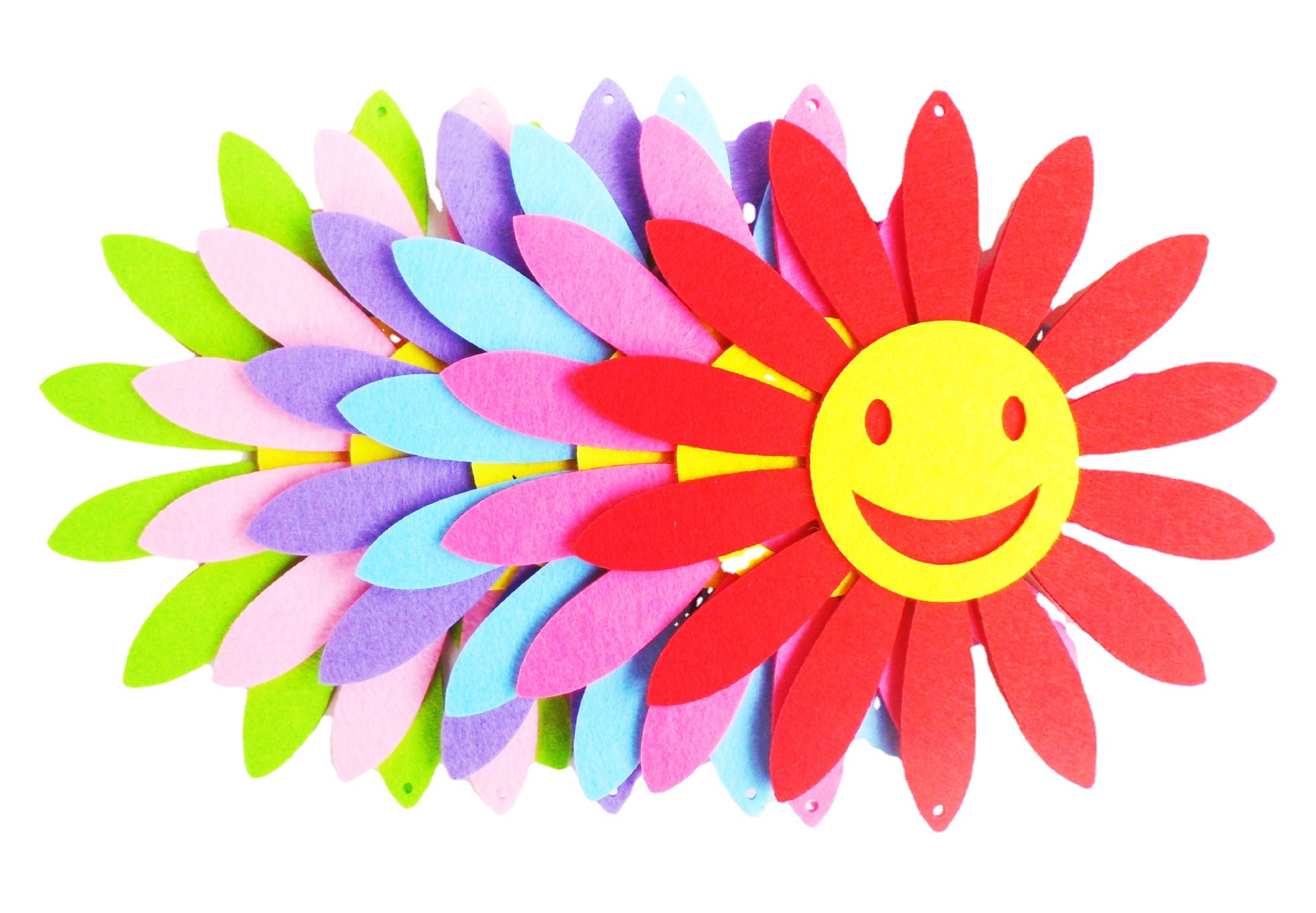 供货淘宝环境装饰表情卡通笑脸挂饰无纺布幼儿园吊饰太阳定花制