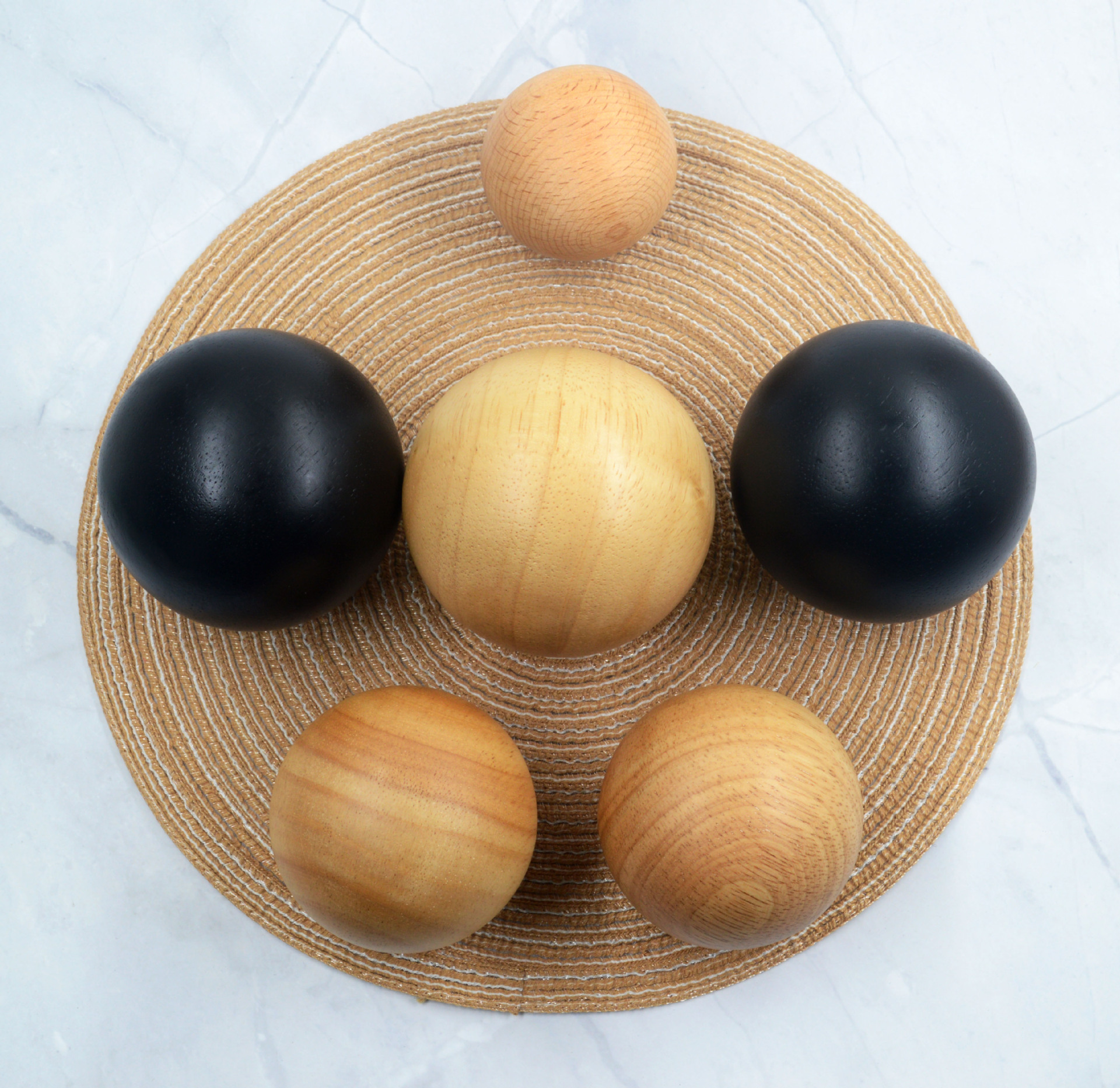 圆木球原木色大小木圆球 圆球大号圆球 橡胶木球木珠