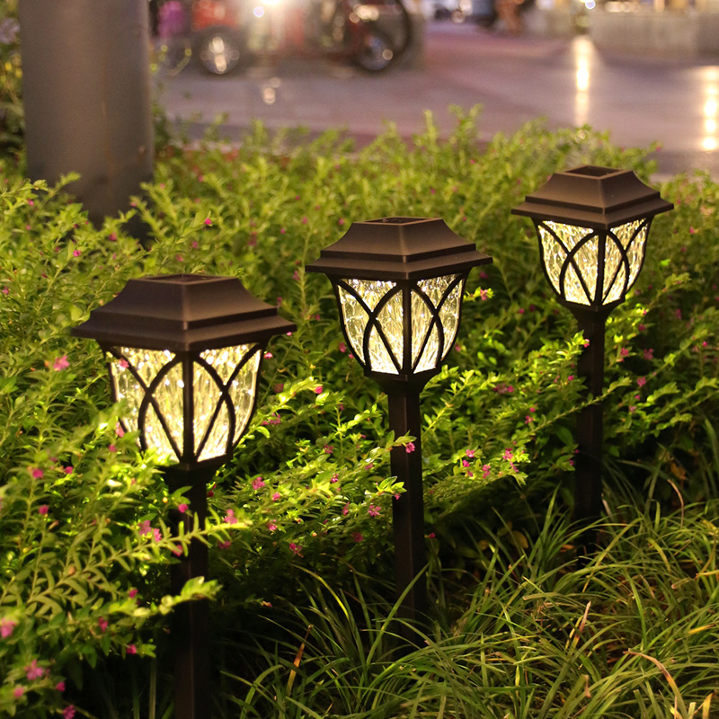 Solar Garden Lamp Outdoor Household Decorative Yard Garden Lawn Waterproof Lawn Lamp Layout Floor Outlet Light and Shadow Light