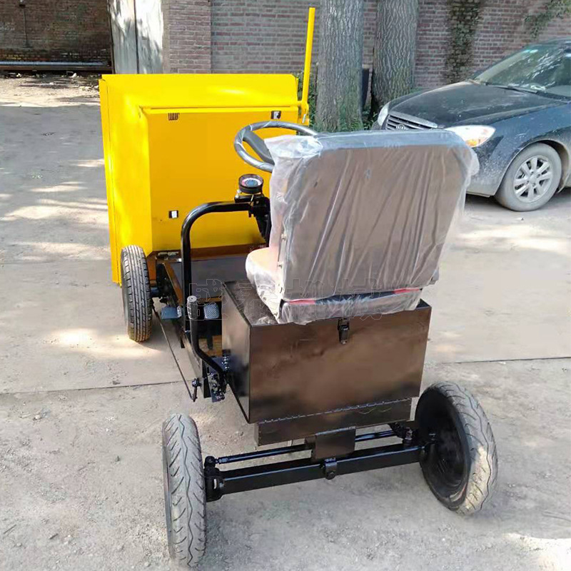 工地电动自卸灰斗车 电动砂浆运输小推车 座驾式四轮电动翻斗车