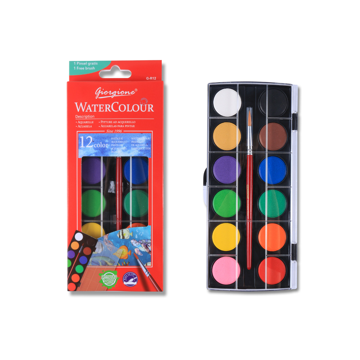 Solid Watercolor Paint Set Nail Painting Box Student Portable Art Supplies Cross-Border Manufacturer