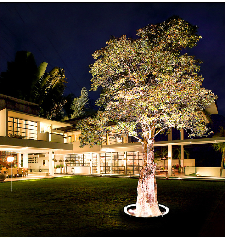 环形抱树灯抱柱灯led户外防水景观园林道路高压射灯60w七彩抱箍灯